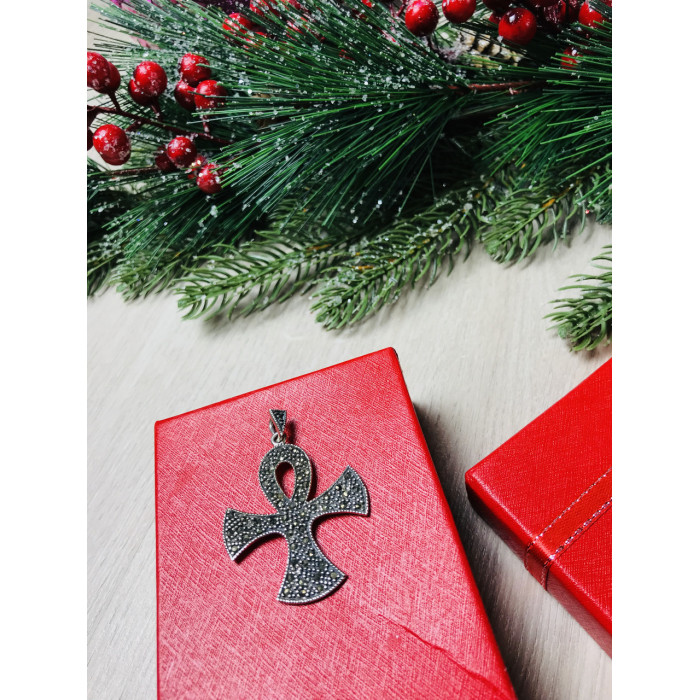 Sky Jewelry Серебряный кулон с камнями Морион