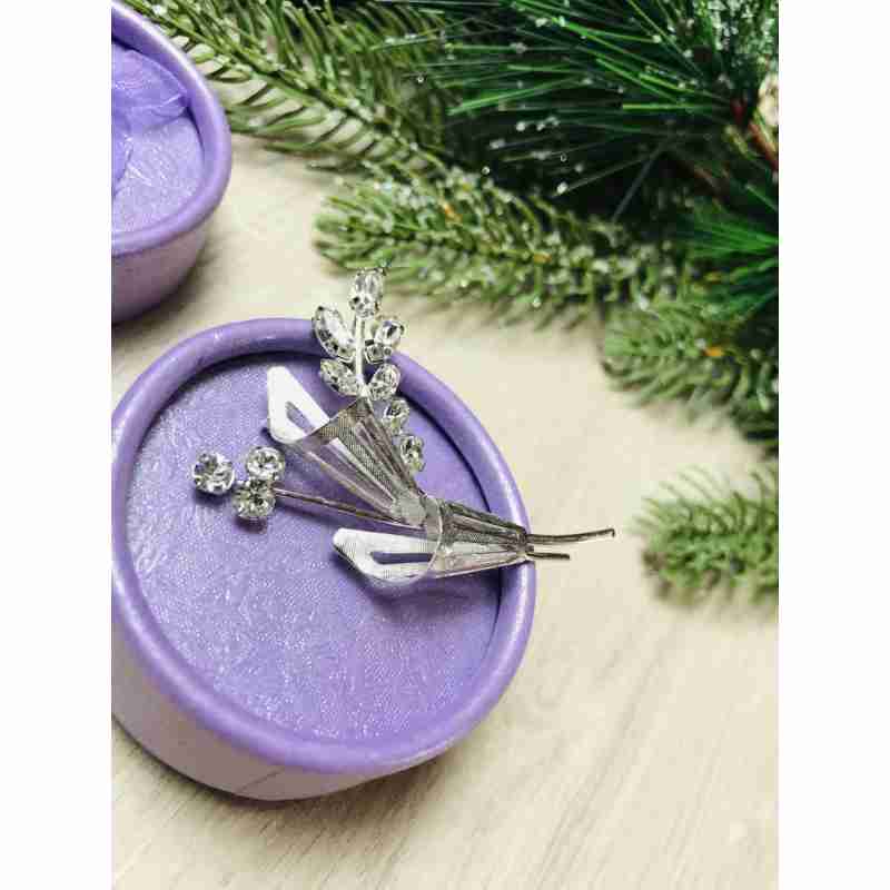 Sky Jewelry Серебряная брошь с фианитами