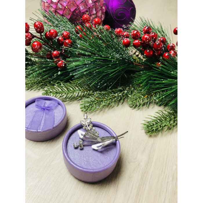 Sky Jewelry Серебряная брошь с фианитами