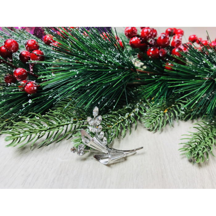 Sky Jewelry Серебряная брошь с фианитами