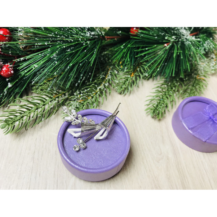 Sky Jewelry Серебряная брошь с фианитами