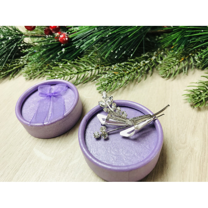 Sky Jewelry Серебряная брошь с фианитами