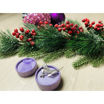 Sky Jewelry Серебряная брошь с фианитами