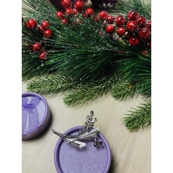 Sky Jewelry Серебряная брошь с фианитами