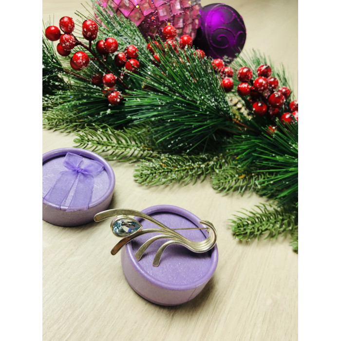 Sky Jewelry Серебряная брошь 925 проба  с топазом
