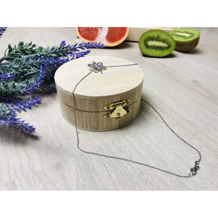 Sky Jewelry Серебряная цепочка с кулоном бабочка ( камни черная Шпинель )