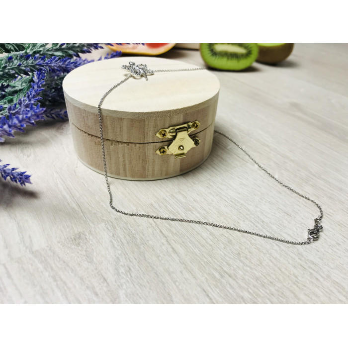 Sky Jewelry Серебряная цепочка с кулоном бабочка ( камни черная Шпинель )