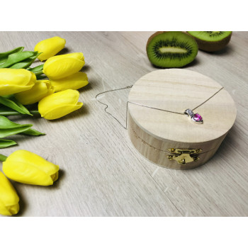 Sky Jewelry Серебряная цепочка с кулоном камень Морганит