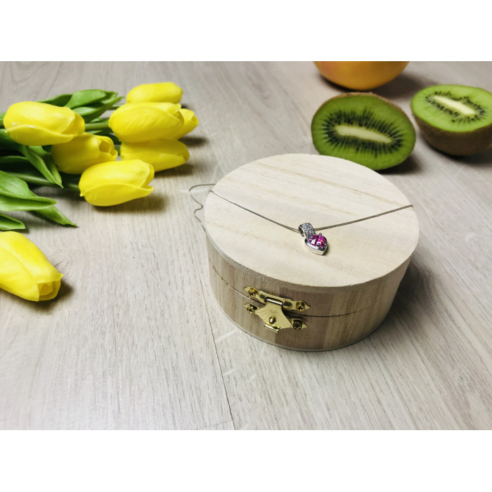 Sky Jewelry Серебряная цепочка с кулоном камень Морганит