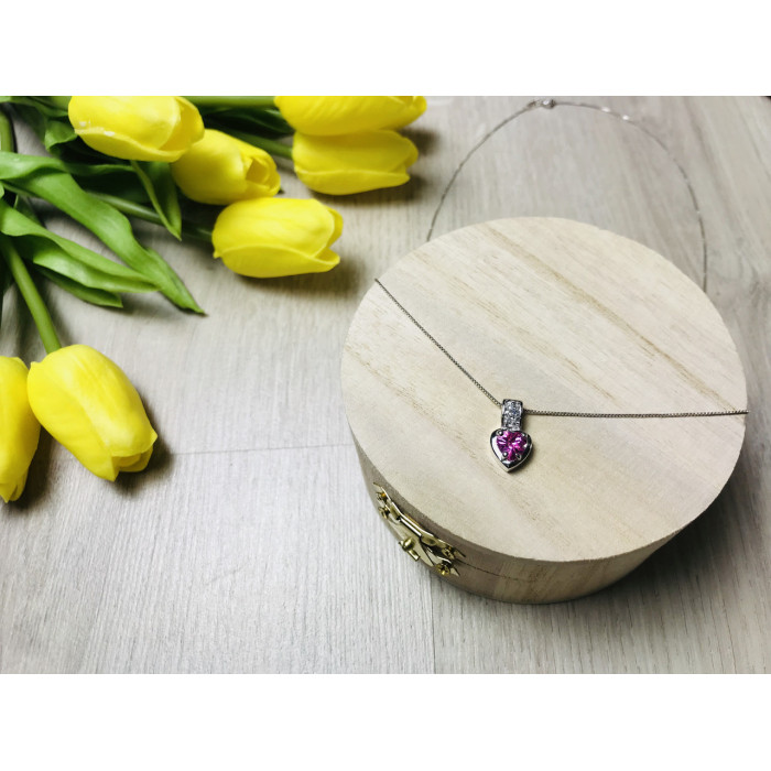 Sky Jewelry Серебряная цепочка с кулоном камень Морганит