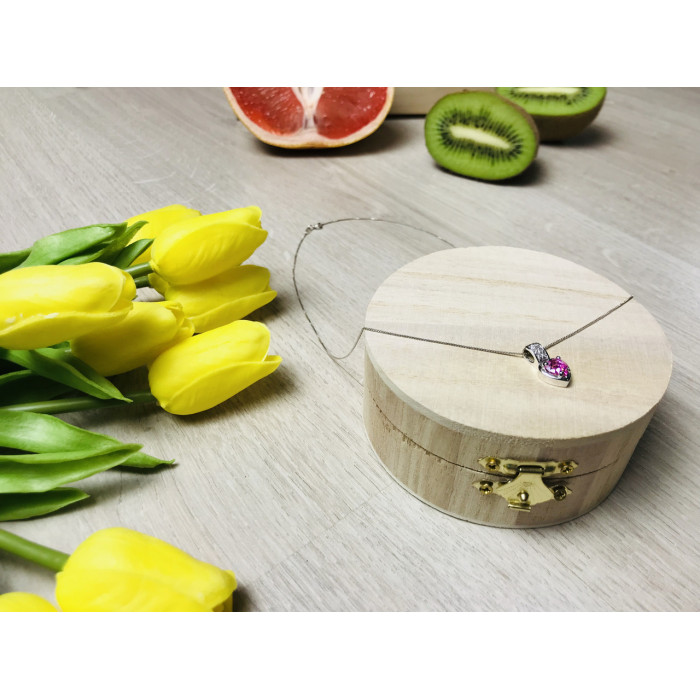 Sky Jewelry Серебряная цепочка с кулоном камень Морганит