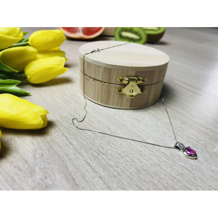 Sky Jewelry Серебряная цепочка с кулоном камень Морганит