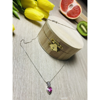Sky Jewelry Серебряная цепочка с кулоном камень Морганит