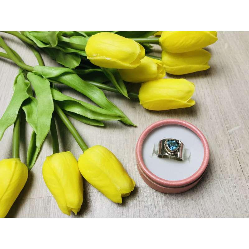 Sky Jewelry Серебряное кольцо 925 проба с голубым фианитом