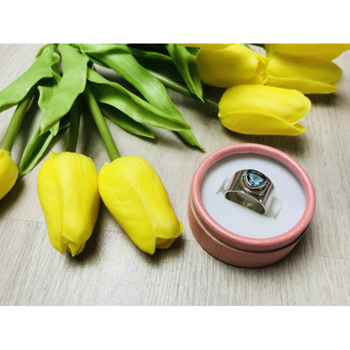 Sky Jewelry Серебряное кольцо 925 проба с голубым фианитом