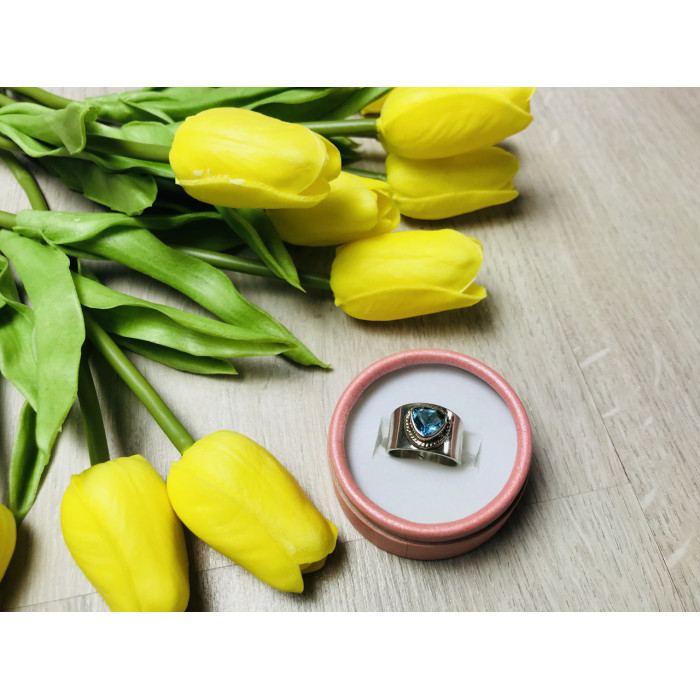 Sky Jewelry Серебряное кольцо 925 проба с голубым фианитом