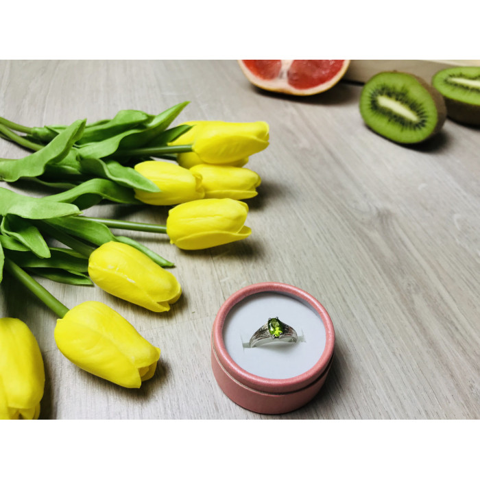 Sky Jewelry Серебряное кольцо с камнем Цаворит