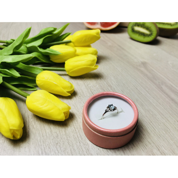 Sky Jewelry Серебряное кольцо с камнем голубая Шпинель