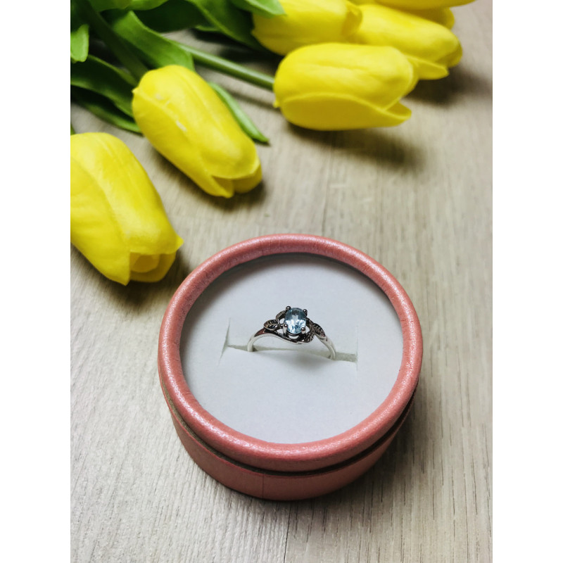 Sky Jewelry Серебряное кольцо с камнем голубая Шпинель