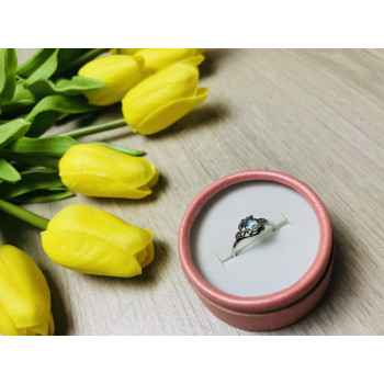 Sky Jewelry Серебряное кольцо с камнем голубая Шпинель