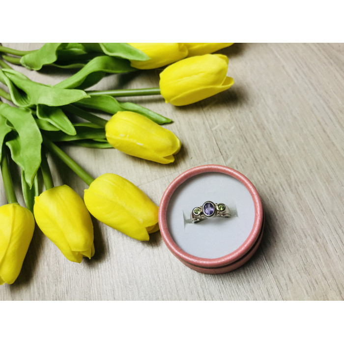 Sky Jewelry Серебряное кольцо с камнем сиреневый Турмалин