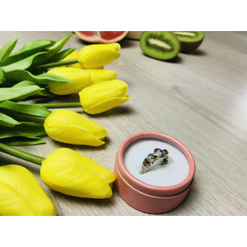 Sky Jewelry Серебряное кольцо с камнем сиреневый Турмалин