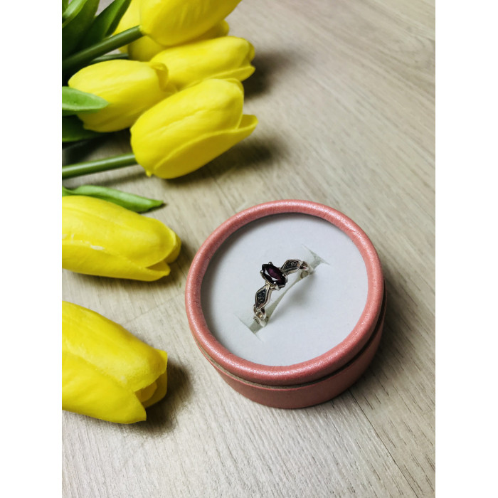 Sky Jewelry Серебряное кольцо с камнем Альмандин