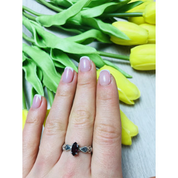 Sky Jewelry Серебряное кольцо с камнем Альмандин