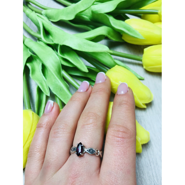 Sky Jewelry Серебряное кольцо с камнем Альмандин