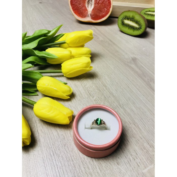 Sky Jewelry Серебряное кольцо с зеленым агатом