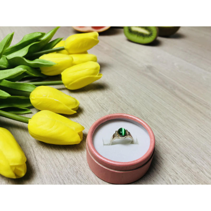 Sky Jewelry Серебряное кольцо с зеленым агатом