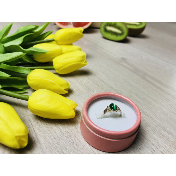 Sky Jewelry Серебряное кольцо с зеленым агатом