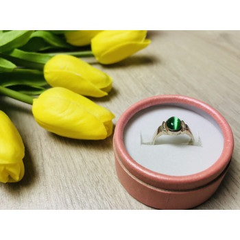 Sky Jewelry Серебряное кольцо с зеленым агатом