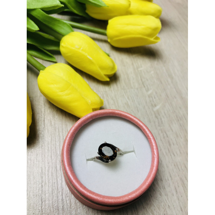 Sky Jewelry Серебряное кольцо с камнем Гессонит