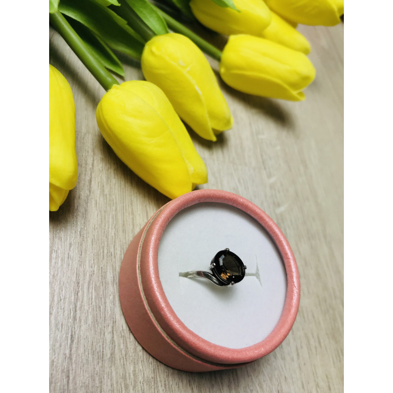 Sky Jewelry Серебряное кольцо с камнем Гессонит