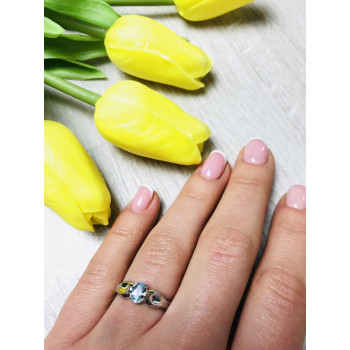 Sky Jewelry Серебряное кольцо с камнем голубая Шпинель