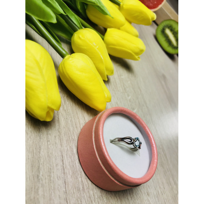 Sky Jewelry Серебряное кольцо с камнем голубая Шпинель