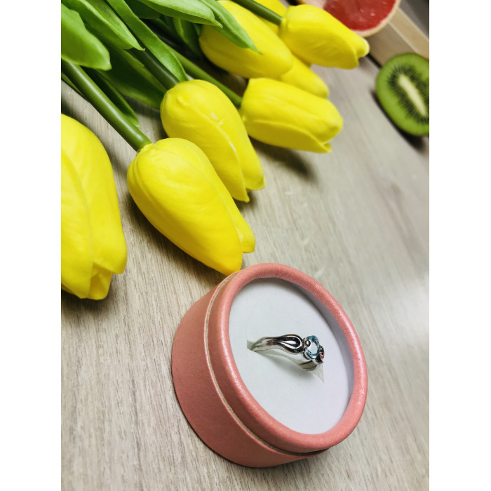 Sky Jewelry Серебряное кольцо с камнем голубая Шпинель