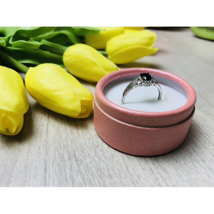 Sky Jewelry Серебряное кольцо с камнем Черная Шпинель