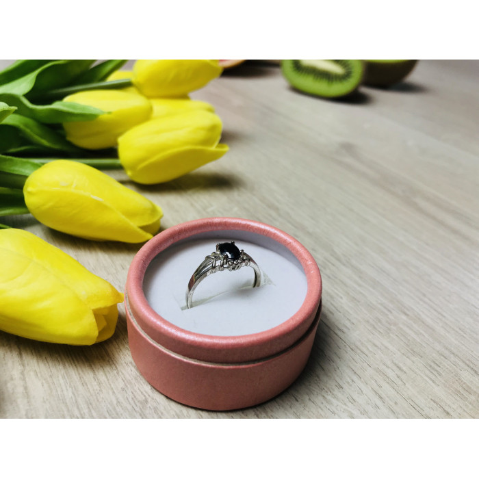 Sky Jewelry Серебряное кольцо с камнем Черная Шпинель