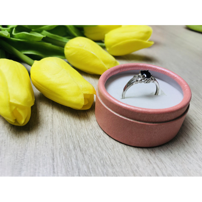 Sky Jewelry Серебряное кольцо с камнем Черная Шпинель