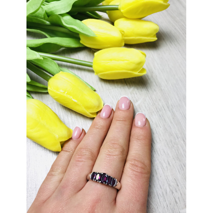 Sky Jewelry Серебряное кольцо с камнем Альмандин