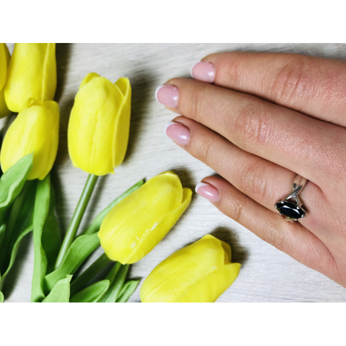 Sky Jewelry Серебряное кольцо с черным нефритом