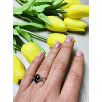 Sky Jewelry Серебряное кольцо с черным нефритом