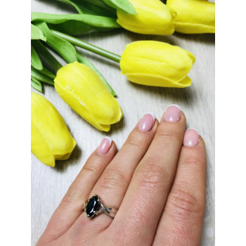 Sky Jewelry Серебряное кольцо с черным нефритом