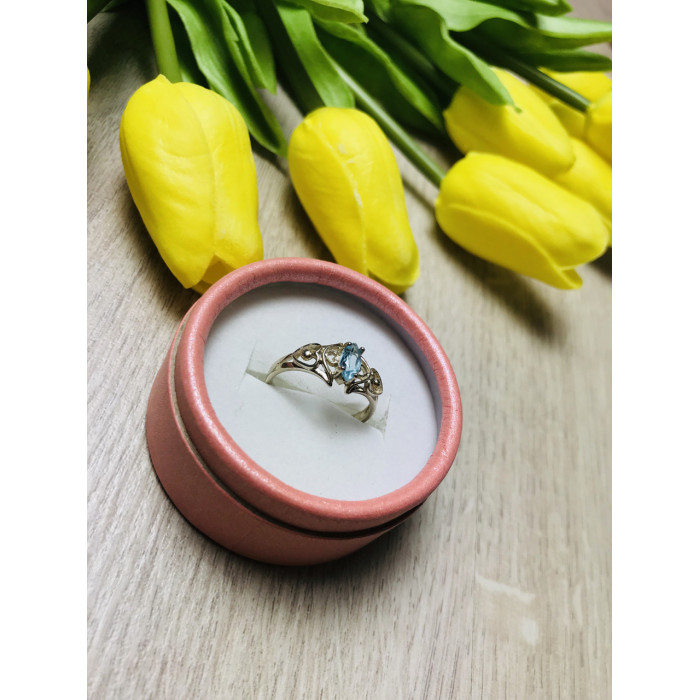 Sky Jewelry Серебряное кольцо с камнем топаз