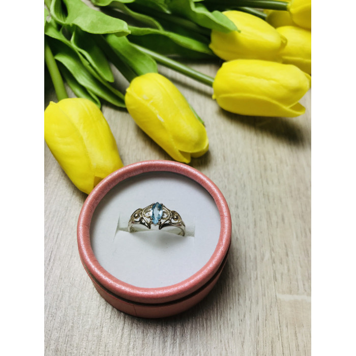 Sky Jewelry Серебряное кольцо с камнем топаз