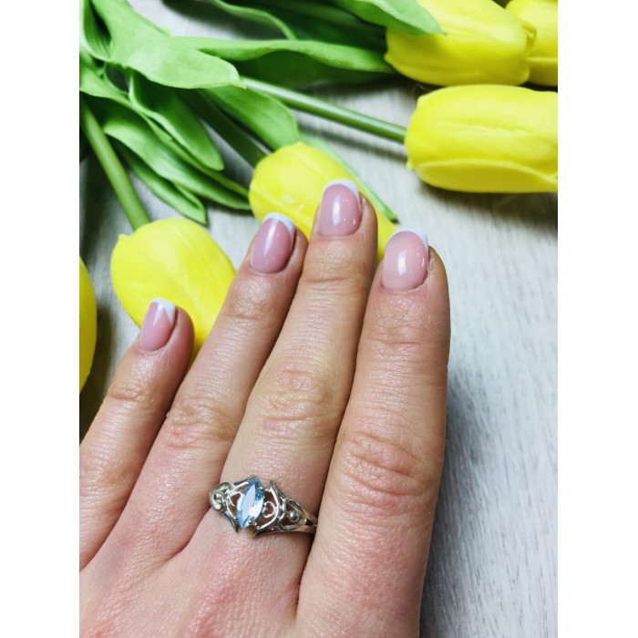 Sky Jewelry Серебряное кольцо с камнем топаз
