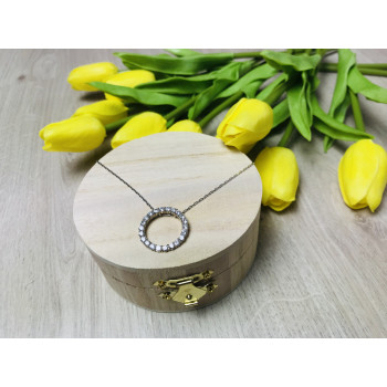 Sky Jewelry Серебряная цепочка с кулоном фианиты