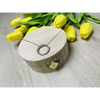 Sky Jewelry Серебряная цепочка с кулоном фианиты